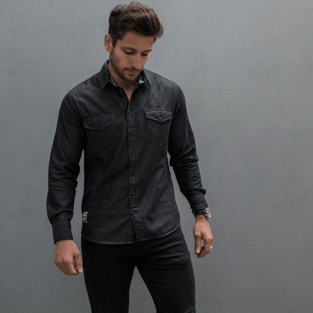 Ton Up Clothing (Men's) Black Denim Long Sleeve Shirt